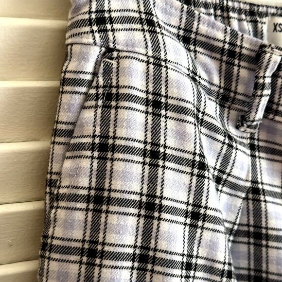 Hollister Ultra High Rise Plaid Pants XS Wide Leg Light Blue Flannel Cabincore - Picture 9 of 13